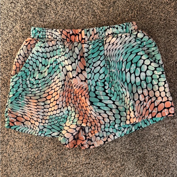 Tyche Multicolor Snake Print Women's Athletic Shorts - Picture 2 of 4